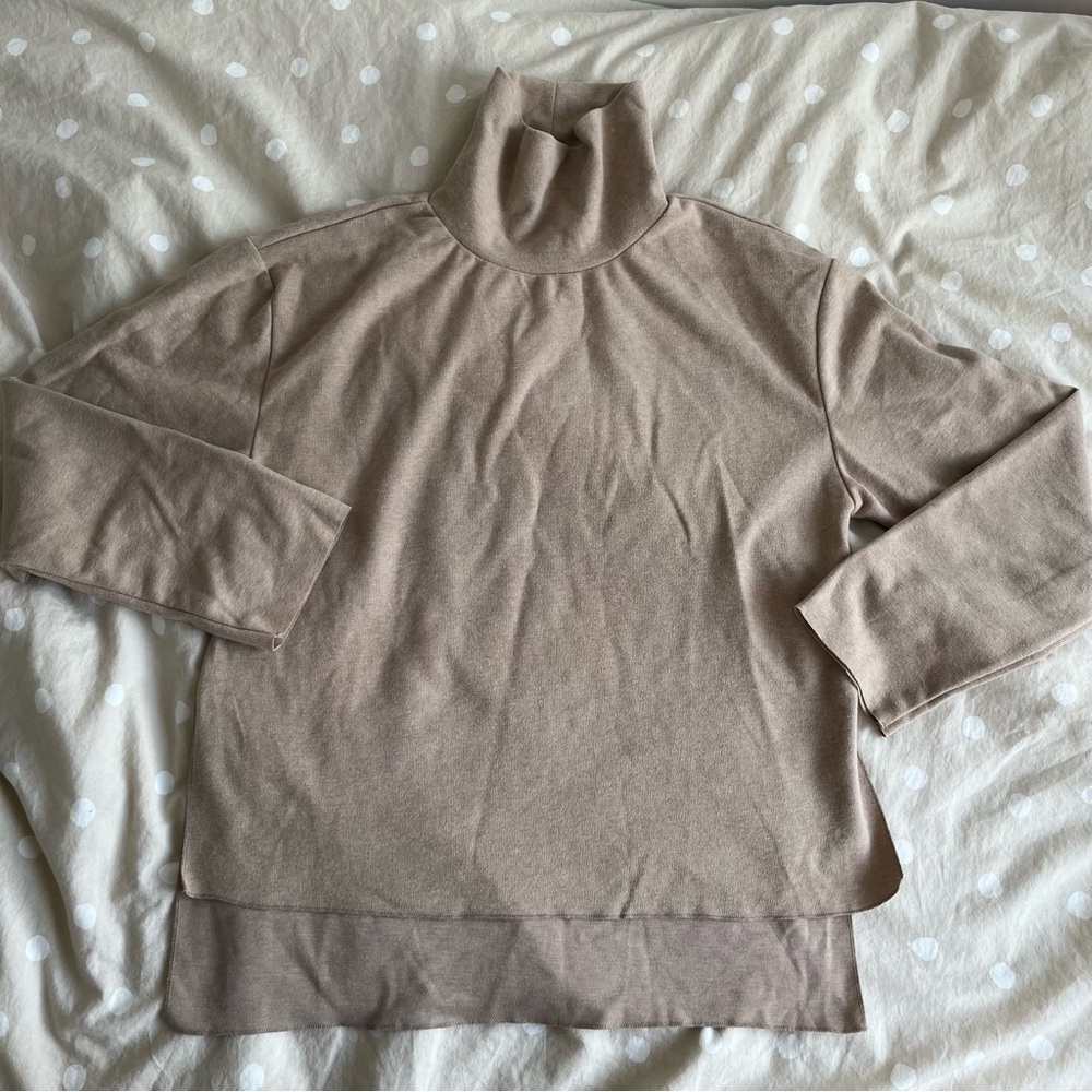 Zara Turtleneck Side-Slit Sweater